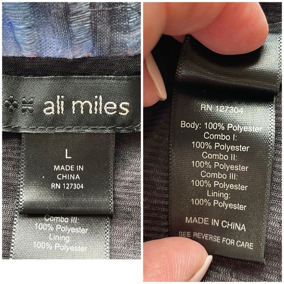 Ali Miles size large office blouse career mature modest color block mixed print - Picture 3 of 16